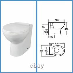 Back to Wall BTW WC & Basin Vanity Unit Toilet Concealed Cistern Toilet Seat