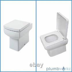 Back to Wall BTW WC & Basin Vanity Unit Toilet Pan Concealed Cistern & Seat