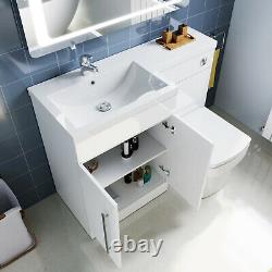 Back to Wall Close Coupled Toilet Concealed Cistern WC Unit Bathroom Vanity Sink