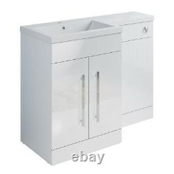 Back to Wall Close Coupled Toilet Concealed Cistern WC Unit Bathroom Vanity Sink