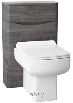 Bali Modern Bathroom Graphite Oak Furniture Storage Cabinets Sink Vanity Unit WC