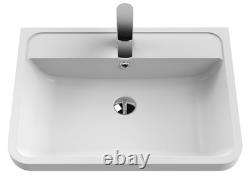 BalterleyFloor Standing 2 Door Vanity Unit With PolyMarble Basin 600mm Softblack