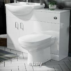 Basin Sink Vanity Unit Toilet Pan WC Set and Cistern Bathroom Suite Debra