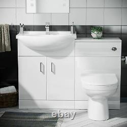 Basin Sink Vanity Unit Toilet Pan WC Set and Cistern Bathroom Suite Debra