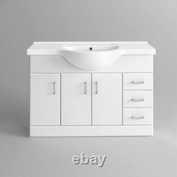 Basin Vanity Unit Sink Cabinet Bathroom Storage Furniture 1200mm White Gloss