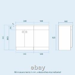 Basin White LH Vanity Unit and WC Toilet Bathroom Sink Cabinet Furniture Dene