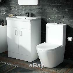 Bath + Rimless Toilet Freestanding Vanity Unit Bathroom Suite Desner