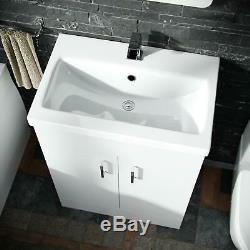 Bath + Rimless Toilet Freestanding Vanity Unit Bathroom Suite Desner