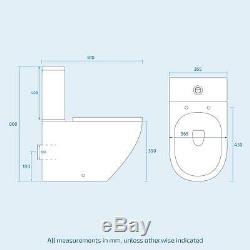 Bath + Rimless Toilet Freestanding Vanity Unit Bathroom Suite Desner