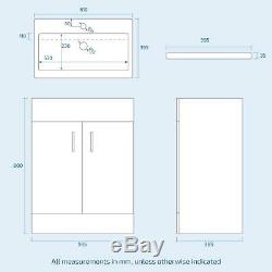 Bath + Rimless Toilet Freestanding Vanity Unit Bathroom Suite Desner