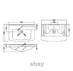 Bathroom 2-Door Wash Basin Vanity Unit & Square Sink 650mm Modern White Cupboard