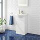 Bathroom 450mm Vanity Unit Ceramic Basin Sink Storage Gloss White Door