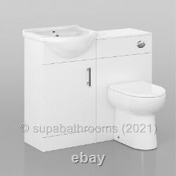 Bathroom 450mm Vanity Unit Sink Basin Linton Back to Wall Toilet Furniture Suite