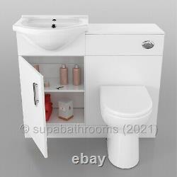 Bathroom 450mm Vanity Unit Sink Basin Linton Back to Wall Toilet Furniture Suite