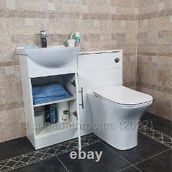 Bathroom 450mm Vanity Unit Toilet Pan Combination Back To Wall Furniture