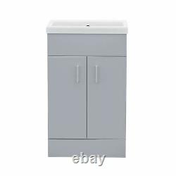 Bathroom 500 mm Ceramic Basin Sink Vanity Light Grey Unit Cabinet Nanuya