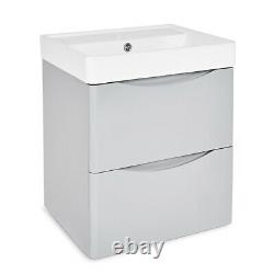 Bathroom 500mm Square Wall Hung Handle-Less Vanity Unit & Basin (SQ500WH)