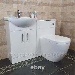 Bathroom 550mm Vanity Unit Toilet Pan Combination Back To Wall Furniture