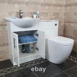 Bathroom 550mm Vanity Unit Toilet Pan Combination Back To Wall Furniture