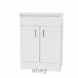 Bathroom 600 mm White Basin Sink Flat Pack Vanity Unit Floor Standing Pileh