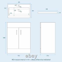 Bathroom 600 mm White Basin Sink Flat Pack Vanity Unit Floor Standing Pileh