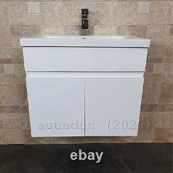 Bathroom 600mm Wall Hung Vanity Storage Unit And Basin Devlyn