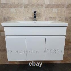 Bathroom 800mm Wall Hung Vanity Storage Unit And Basin Devlyn