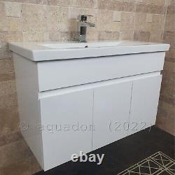 Bathroom 800mm Wall Hung Vanity Storage Unit And Basin Devlyn
