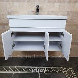 Bathroom 800mm Wall Hung Vanity Storage Unit And Basin Devlyn