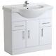 Bathroom 850mm Vanity Unit Ceramic Basin Sink Storage Gloss White Doors (850v)