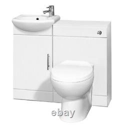 Bathroom 900mm Basin Vanity Combination WC Unit & Toilet Modern Cloakroom Pack