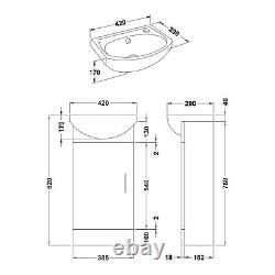 Bathroom 900mm Basin Vanity Combination WC Unit & Toilet Modern Cloakroom Pack