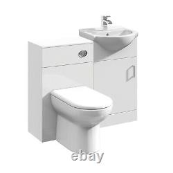 Bathroom 950mm Vanity Unit Sink Basin Linton Back to Wall Toilet Furniture Suite