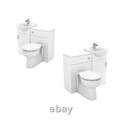 Bathroom 950mm Vanity Unit Sink Basin Linton Back to Wall Toilet Furniture Suite