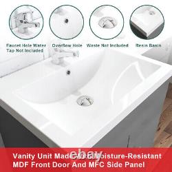 Bathroom Back To Wall Toilet White Vanity Unit Cabinet Basin Sink Combined Suite