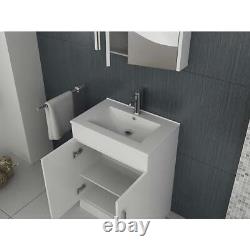 Bathroom Basin Sink Vanity Cabinet Cupboard Free Standing White Furniture 600mm