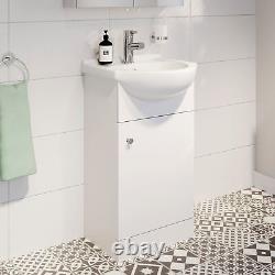 Bathroom Basin Sink Vanity Unit Single Tap Hole Floor Standing 450mm Matte White