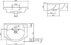 Bathroom Basin Sink Vanity Unit Single Tap Hole Floor Standing 550mm Matte White