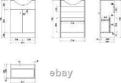 Bathroom Basin Sink Vanity Unit Single Tap Hole Floor Standing 550mm Matte White