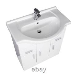 Bathroom Basin Sink Vanity Unit Single Tap Hole Floor Standing Furniture 750mm