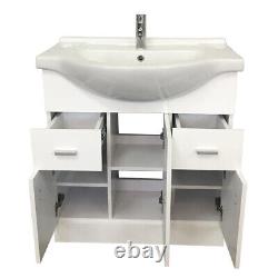 Bathroom Basin Sink Vanity Unit Single Tap Hole Floor Standing Furniture 750mm