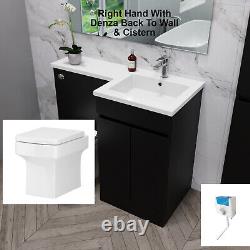 Bathroom Basin Sink Vanity Unit Storage Cabinet Furniture Black BTW Toilet 1100