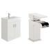 Bathroom Basin Sink Vanity Unit Waterfall Mixer Tap And Waste High Gloss White