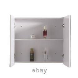 Bathroom Basin Vanity Unit 2 Door Cabinet Mirror Storage BTW Toilet Gloss White
