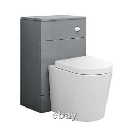 Bathroom Basin Vanity Unit Floor Standing Cabinet Mirror Storage BTW Toilet Grey