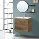 Bathroom Basin Vanity Unit Furniture Wall Hung Storage Cabinet 600mm Grey Oak