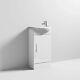Bathroom Basin Vanity Unit & Sink 400mm Single Door Cabinet Modern Round Cabinet