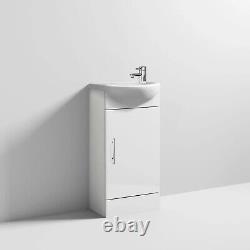 Bathroom Basin Vanity Unit & Sink 400mm Single Door Cabinet Modern Round Cabinet