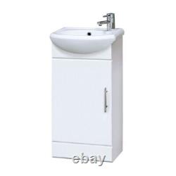 Bathroom Basin Vanity Unit & Sink 400mm Single Door Cabinet Modern Round Cabinet