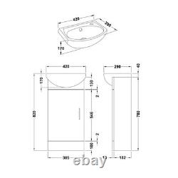 Bathroom Basin Vanity Unit & Sink 400mm Single Door Cabinet Modern Round Cabinet